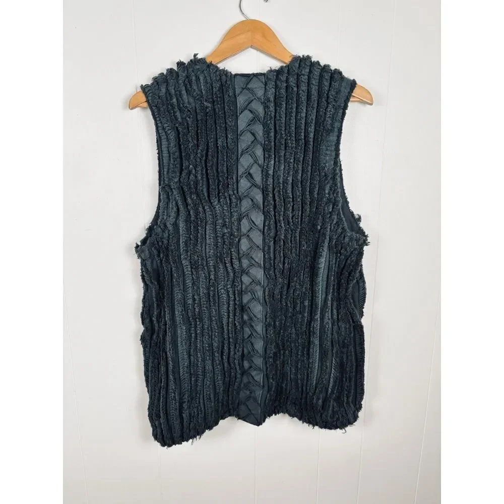 Prairie Underground Large Green Chenille Vest Jacket Organic Cotton & Hemp - NEW